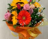ENERGIA- Mazzo di Girasole, Gerbere e Tulipani