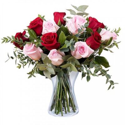 SENSUALITA'- Mazzo con rose rosse e rose rosa