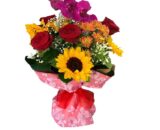 PREZIOSO- MAZZO CON ROSE E PHALAENOPSIS