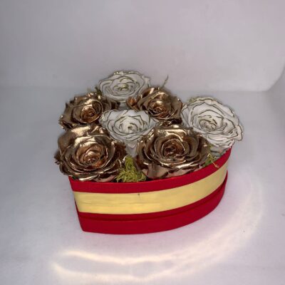 HEART BOX- Gold and Red